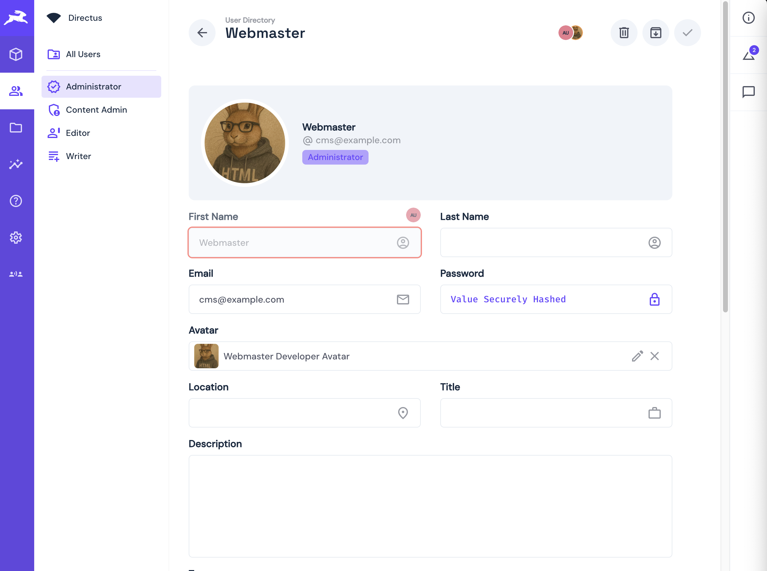 User directory profiles